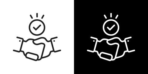 Partnership Icon Line Styles Vector Illustration 