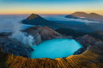 Ijen crater aerial view