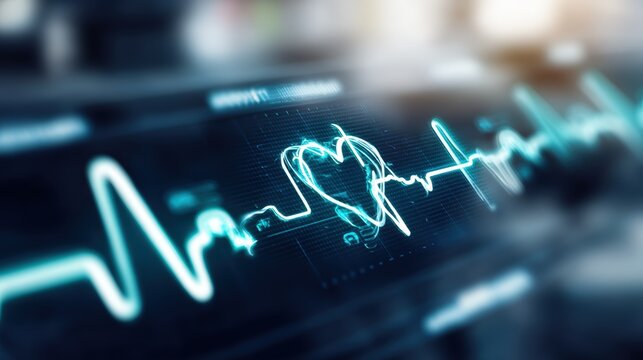 Life saving technology hospital digital heartbeat monitor medical environment close-up view health monitoring innovation - Powered by Adobe