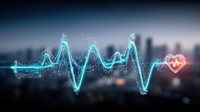 Health monitoring technology urban city data visualization modern environment digital viewpoint medical concept for seo impact