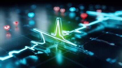 Medical technology advancements hospital digital health monitoring clinical environment close-up view heartbeat visualization for seo impact