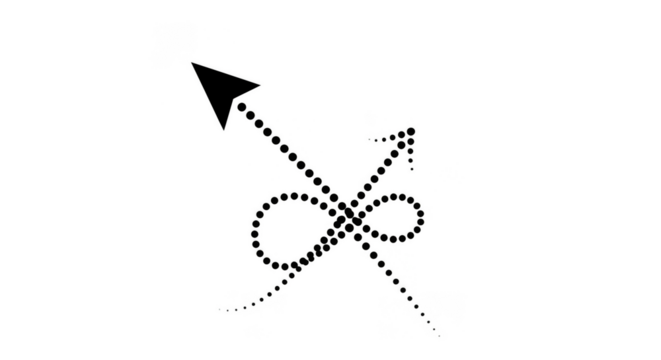 Intertwined arrow maze of cosmic circles - Powered by Adobe