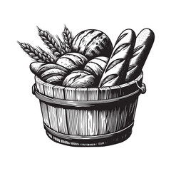 A basket overflowing with freshly baked bread