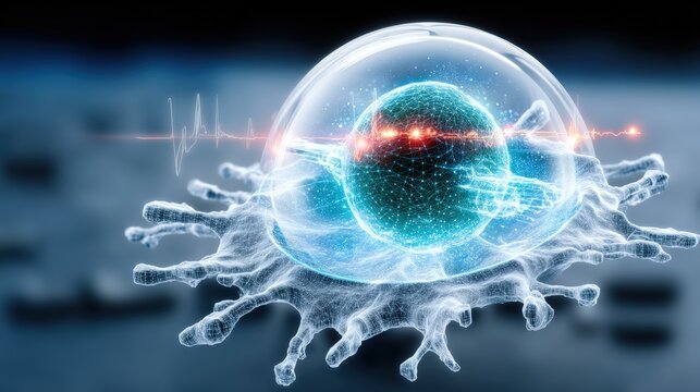 Exploring cellular dynamics the science behind microscopic life laboratory 3d visualization digital environment scientific perspective