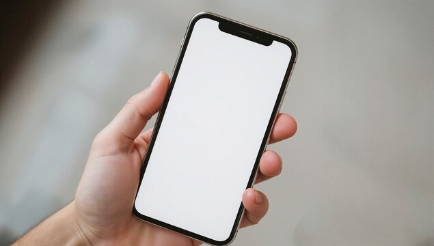 Close-up of a Hand Holding a Blank Screen Smartphone