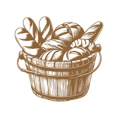 A basket overflowing with freshly baked bread