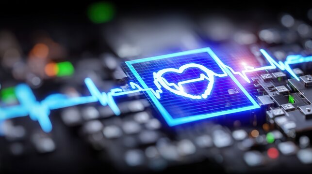 Innovative heartbeat technology digital health monitoring electronic devices modern healthcare close-up view vitality and wellness