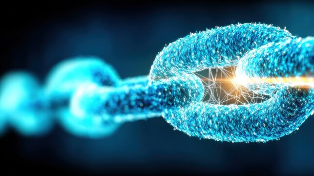 Exploring blockchain technology digital space graphic visualization high-tech environment close-up view innovation and connectivity