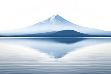Serene mount fuji reflection on calm lake waters