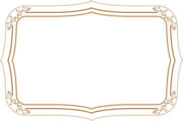 Elements of ornate vintage frames. Border gold on white classic calligraphy swirls, floral motifs. Design print for greeting cards, wedding invitations, restaurant menu, royal certificates. Set 1388