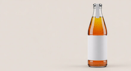 High-Quality Kombucha Bottle Mockup Displaying Amber Glass and Cap Detail