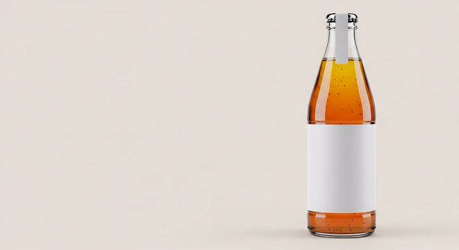High-Quality Kombucha Bottle Mockup Displaying Amber Glass and Cap Detail