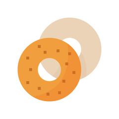 bagel flat vector illustration isolated on white background