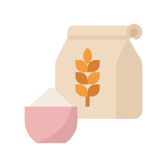 flour flat vector illustration isolated on white background