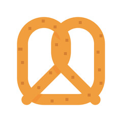 pretzel flat vector illustration isolated on white background