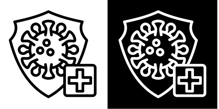 Virus Protection Icon Set White Style Collection