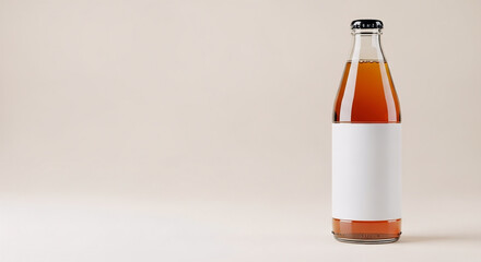 Premium Kombucha Bottle Mockup with Realistic Lighting and Shadow Detail