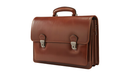 Isolated Brown Leather Briefcase 
