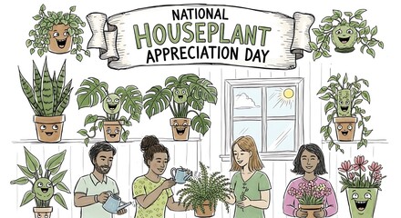 People celebrating National Houseplant Appreciation Day