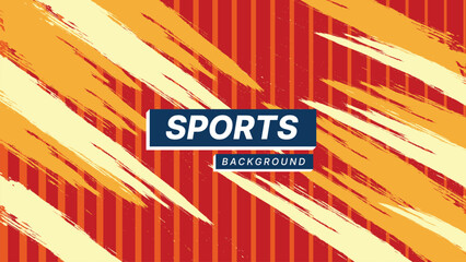Dynamic Sport Background Template with Abstract Brush and Colorful Overlap Design
