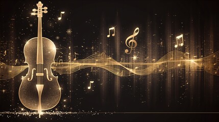 Gold And Black Cellos And