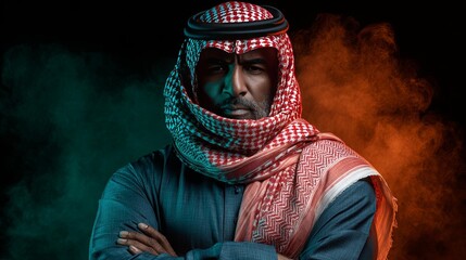 Powerful Arab Man in Dramatic Light
