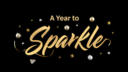 A year to sparkle luxury gold text festive holiday celebration