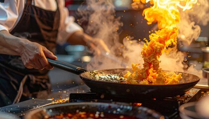 The chef's cooking scene