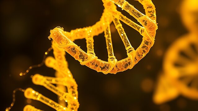 regenerative. Glowing DNA helix intertwined with golden strands, symbolizing regenerative medicine breakthroughs. STEM education sheets.