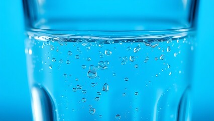 thrust. A crystal-clear glass of water with condensation, highlighted by cool blue tones and soft backlighting. bar promotions, beverage menus, designed for food & beverage menus and cafe branding.