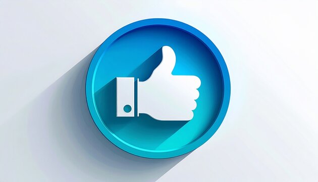 A vibrant digital thumbs-up icon set within a stylish blue circular frame