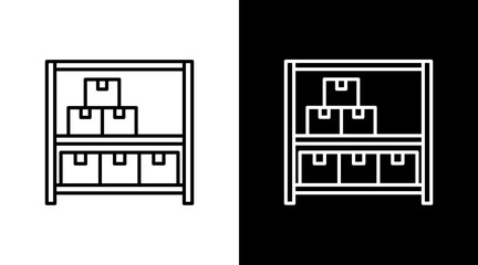 Shelving  White Icon Set Design