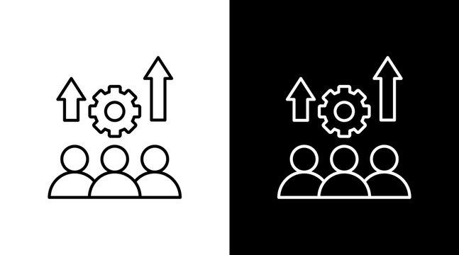 Capacity Development  White Icon Set Design