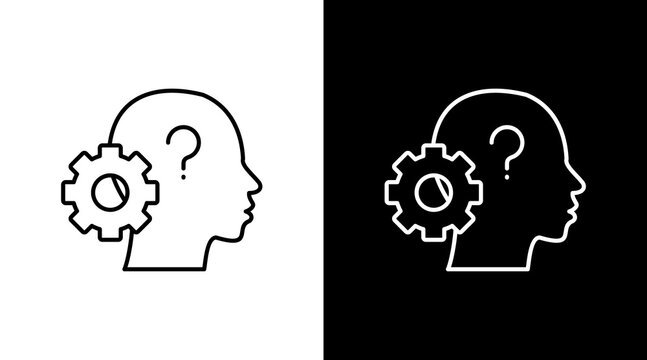 Critical Thinking White Icon Set Design