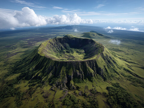 Sierra negra volcano caldera isabela island galapagos aerial