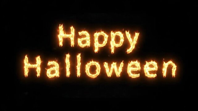Fiery Halloween Greeting: A glowing greeting for Halloween that exudes an atmosphere of eerie excitement, perfectly setting the stage for frightful delights.