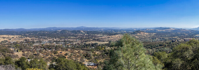 The Jamestown, California, valley looking down from Tabletop Mountain 
