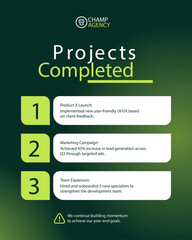 Modern 3 Step Business Summary Infographic Vector Template Professional Dark Gradient Layout