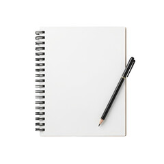 Naklejka premium Spiral notebook and pen isolated on transparent background isolated on transparent background indoor, outdoor, no people, keyword 30