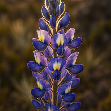 Flor de chocho andino (Lupinus mutabilis) en plano detalle macro