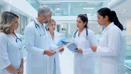 Medical professionals in hospital discussion - Powered by Adobe