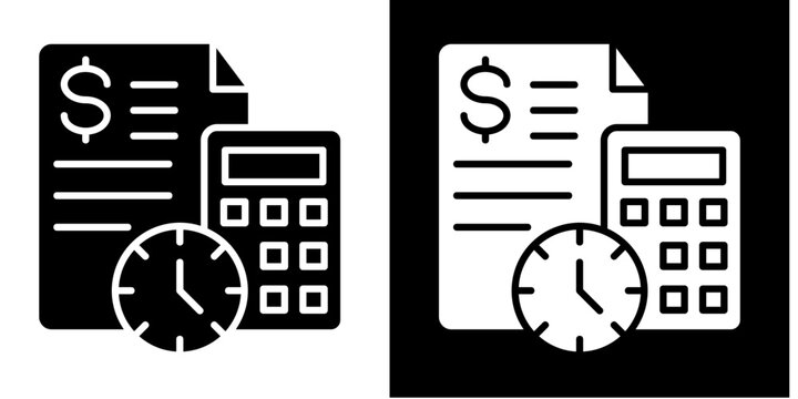 Cost Estimation   Icon Set White Style Collection