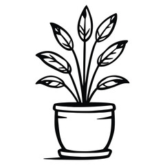Creative Potted Plant Icon Vector Illustration | Indoor Greenery Design for Home & Nature Graphics
