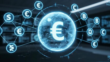 Digital euro currency network concept global finance and connections - Powered by Adobe
