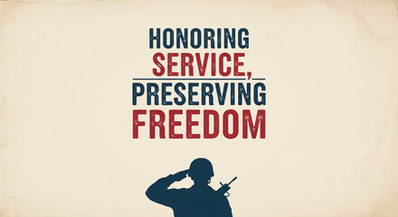 A lone soldier's silhouette saluting in a solemn tribute to military service and national freedom