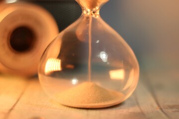  Compass hourglass and camera travel search way memory timer concept photo