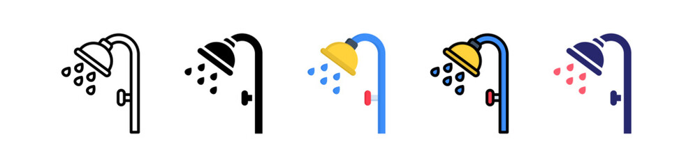 Obraz premium Shower Multiple Style Icon Set Collection. 