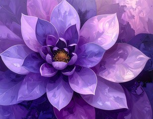 Close-up of a blooming violet flower with golden center