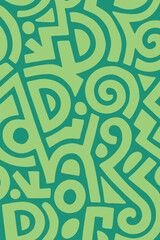 green abstract tribal pattern background