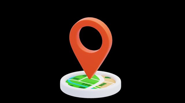3D Location Pin | Alpha Channel